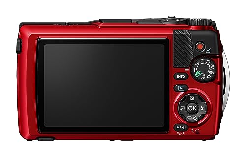 OM SYSTEM Tough TG-7 Rot Digitalkamera,wasserdicht, stoßfest, Unterwasser- und Makro-Aufnahmemodi, 4K-Video, 4-Fach-Weitwinkelzoom (Nachfolgemodell der Olympus TG-6)