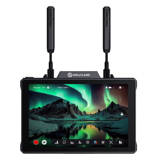Hollyland Pyro 7 Kamera Field Monitor SDI&HDMI 4K Video Funkstrecke, 7" 1500nit 450m Reichweite 60ms Latenz Auto Dual-Band Hopping mit Waveform, LUTs, Record, APP Überwachbar, Transmitter Monitor in 1