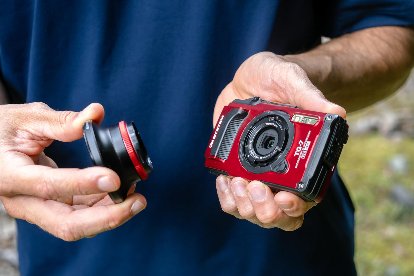 OM SYSTEM Tough TG-7 Rot Digitalkamera,wasserdicht, stoßfest, Unterwasser- und Makro-Aufnahmemodi, 4K-Video, 4-Fach-Weitwinkelzoom (Nachfolgemodell der Olympus TG-6)