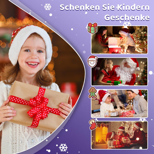 Kinderkamera Sofortbildkamera, Kinder Kamera mit 32GB Karte & 4 Bände Druckpapier, 48MP Sofortbildkamera mit 1080P Digitalkamera für Kinder, Geschenke für Mädchen und Jungen von 3 bis 12 Jahre